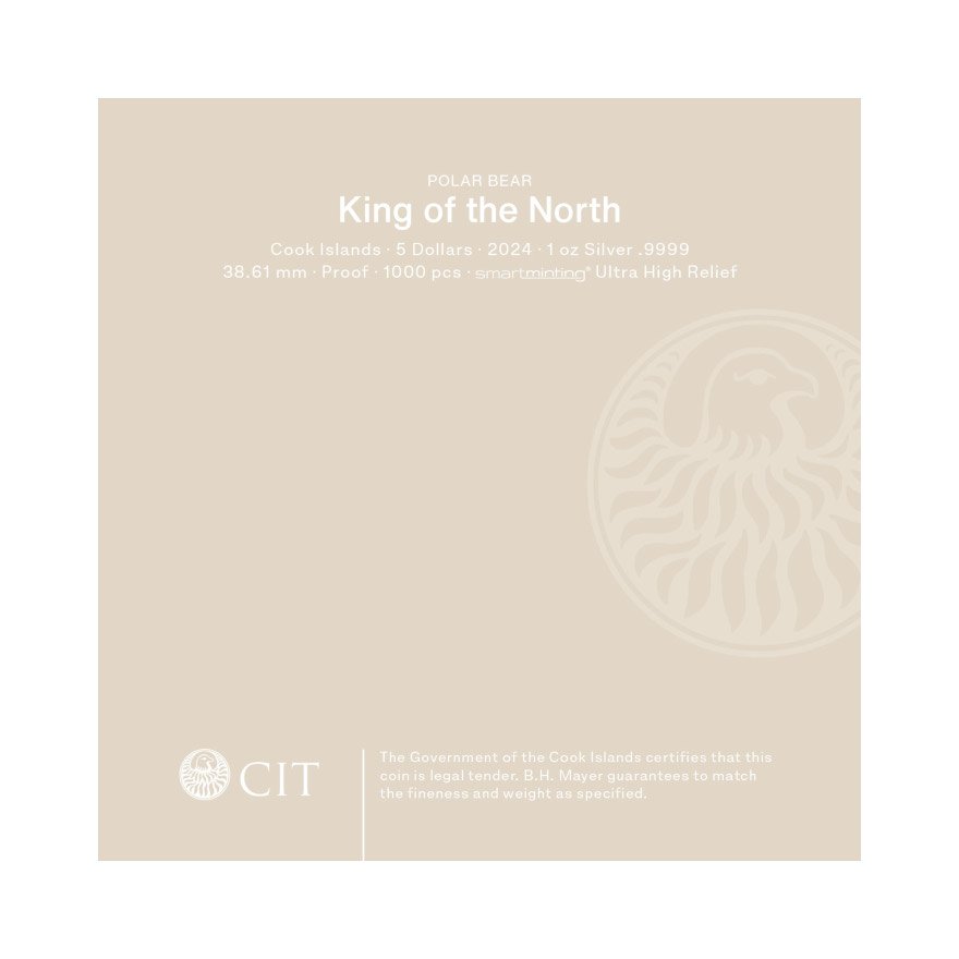 View 5: Silber King of the North - Polar Bear 1 oz PP - Ultra High Relief 2024