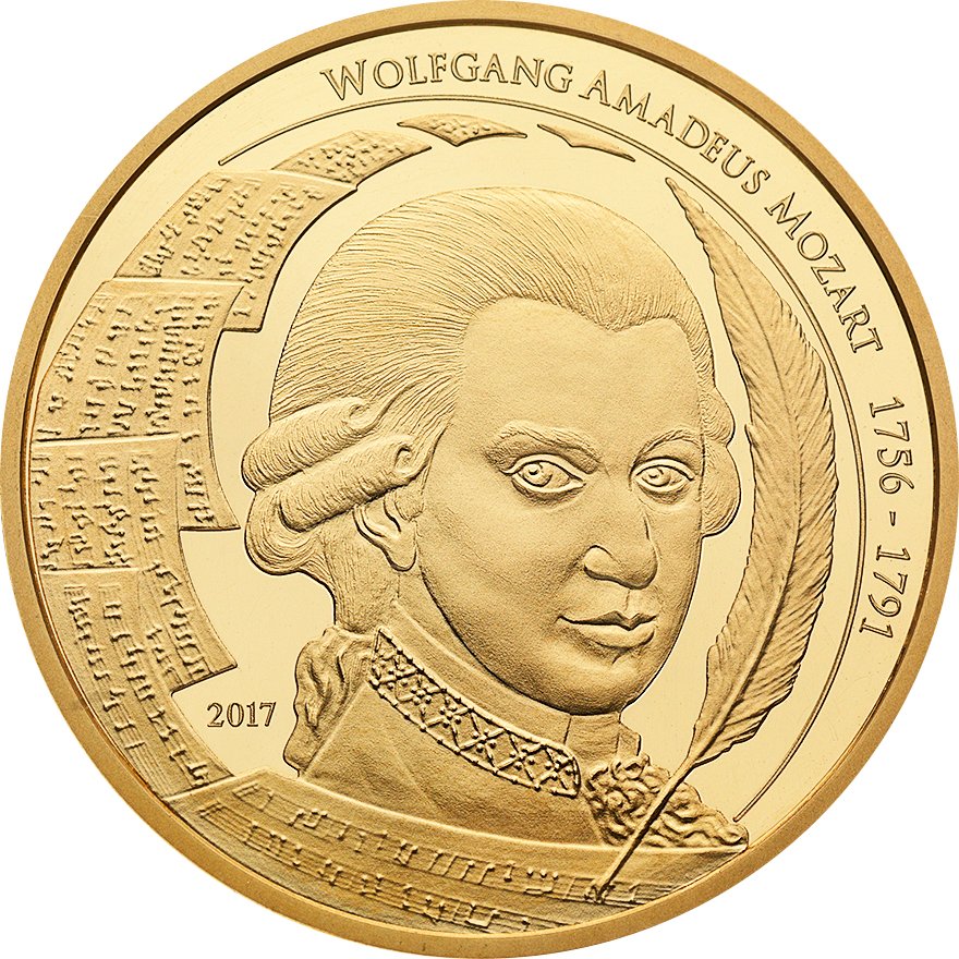 View 1: Gold Mozart Coin 1 oz - 2017