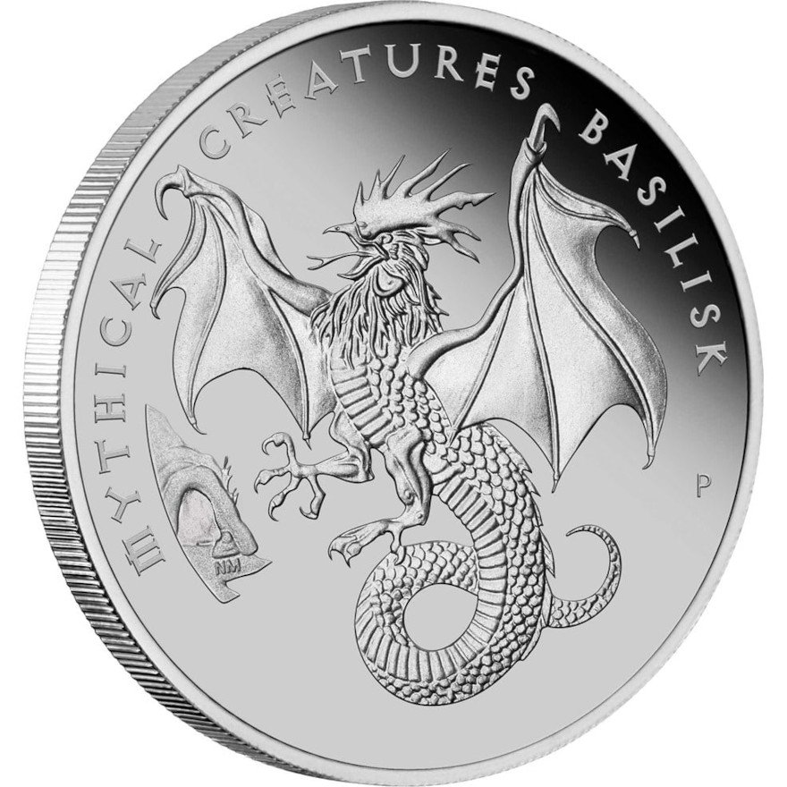 View 3: Platin Mythical Creatures 1 oz PP - Basilisk 2023