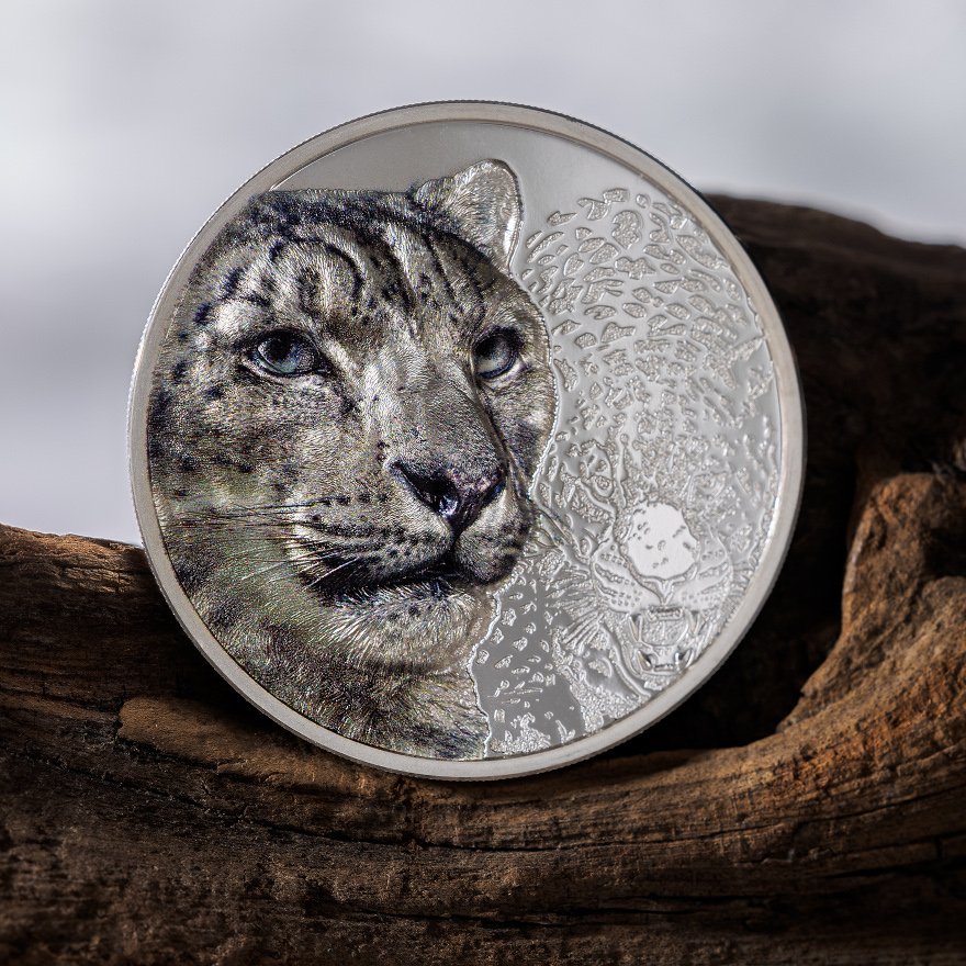 View 3: Silber Snow Leopard 1 oz PP - High Relief 2024