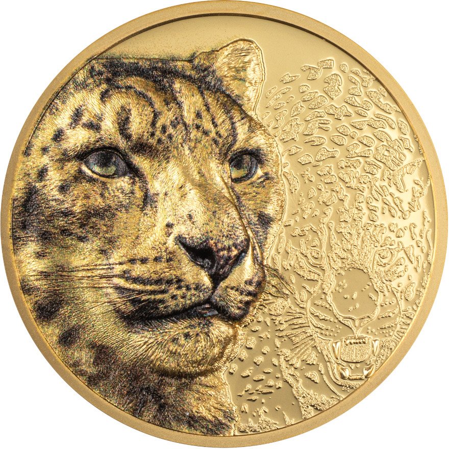 View 1: Gold Snow Leopard 1 oz PP - High Relief 2024