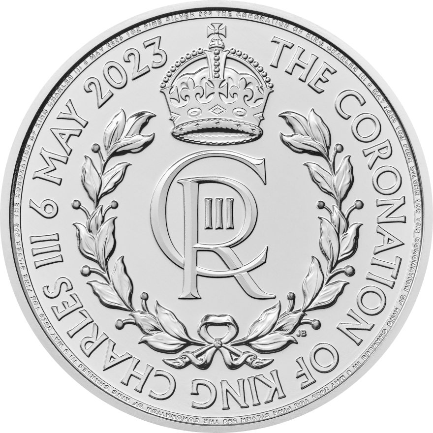 View 1: Silber King Charles III - Krönung 1 oz - The Royal Mint 2023