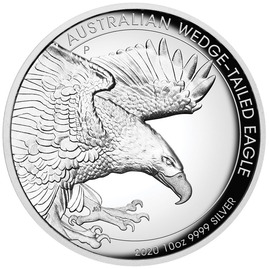 View 1: Silber Wedge Tailed Eagle 10 oz PP - High Relief 2020
