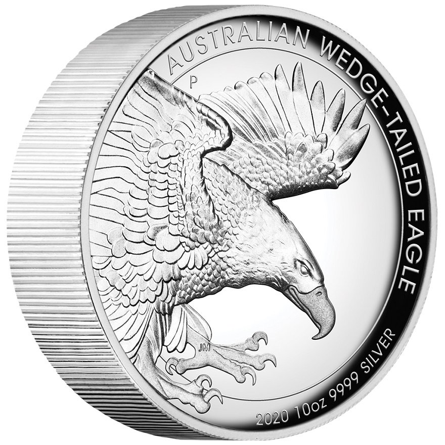 View 2: Silber Wedge Tailed Eagle 10 oz PP - High Relief 2020