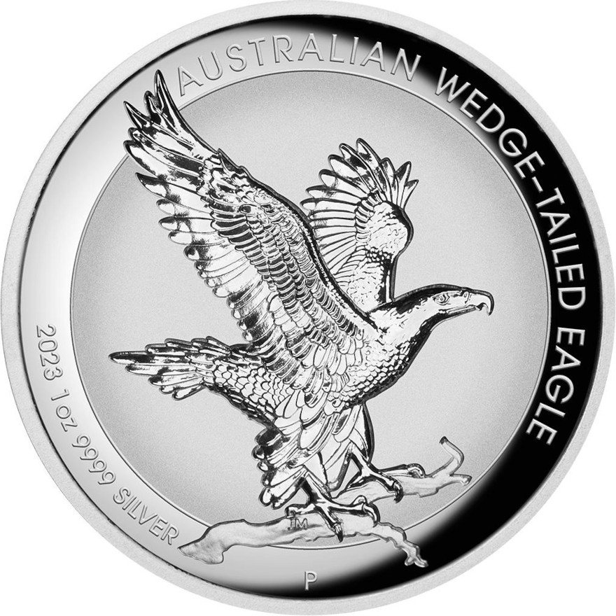 View 1: Silber Wedge Tailed Eagle 1 oz PP - Incused Relief 2023