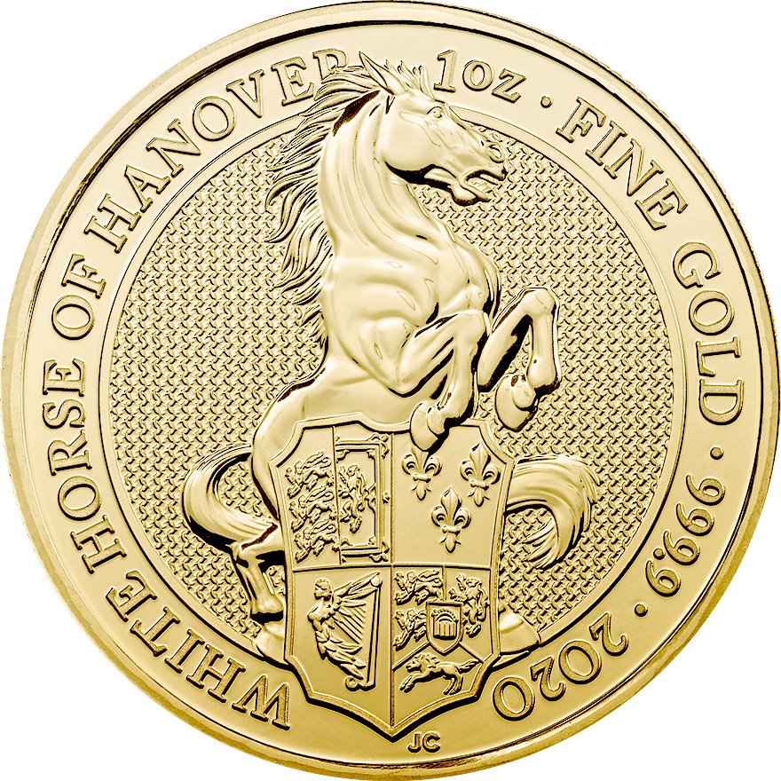 View 1: Gold The Queen's Beasts 1 oz - White Horse of Hanover 2020