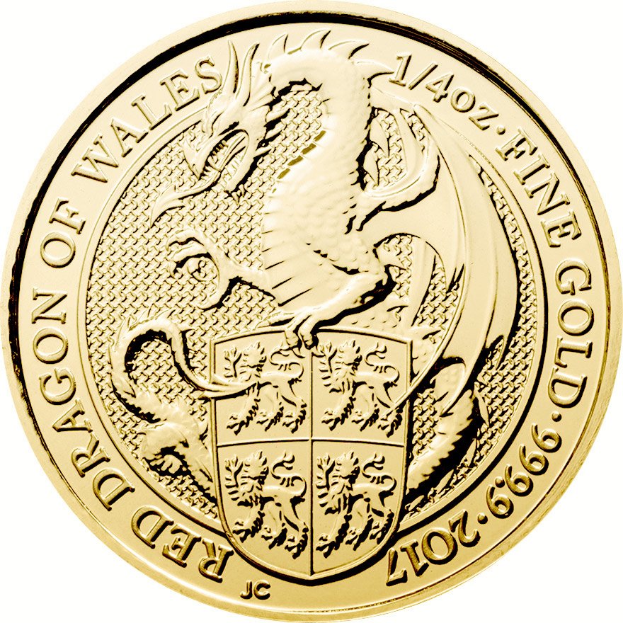 View 1: Gold The Queen´s Beasts 1/4 oz - Red Dragon of Wales 2017