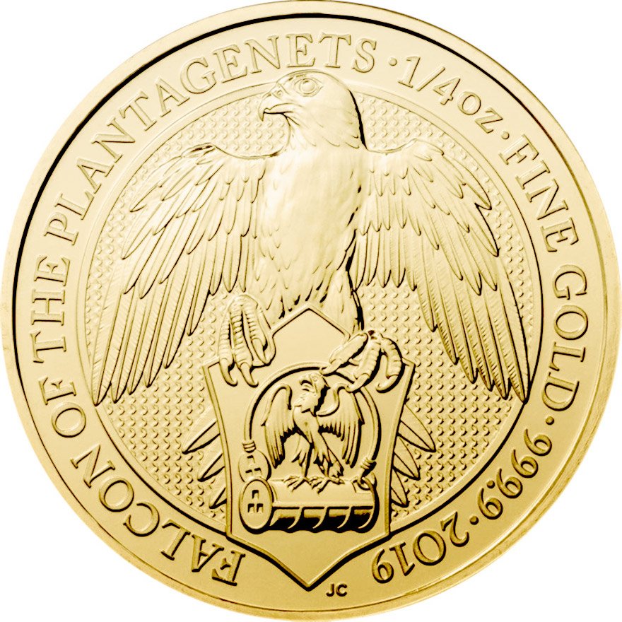 View 1: Gold The Queen´s Beasts 1/4 oz - Falcon of the Plantagenets 2019