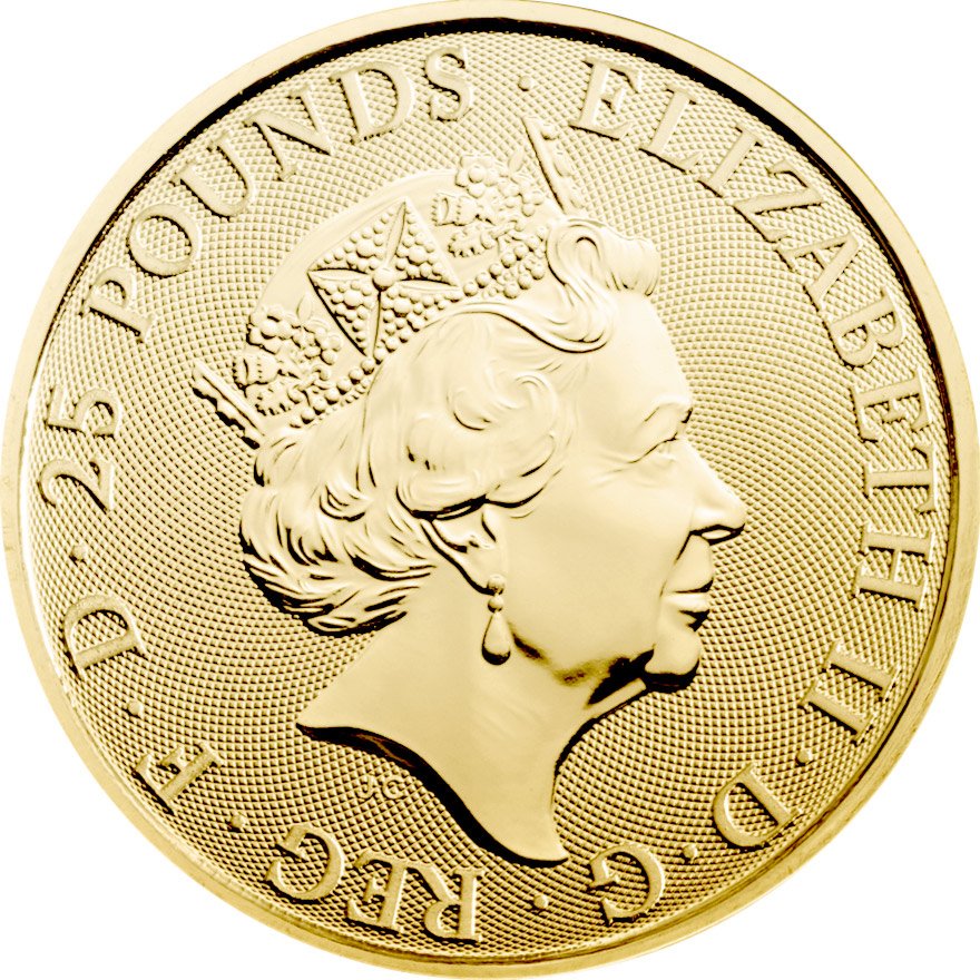 View 2: Gold The Queen´s Beasts 1/4 oz - Falcon of the Plantagenets 2019