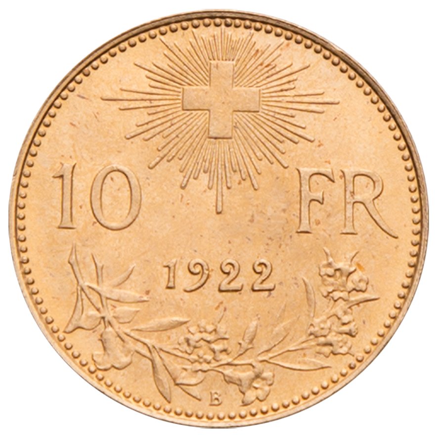 View 2: Gold Vreneli 10 Franken