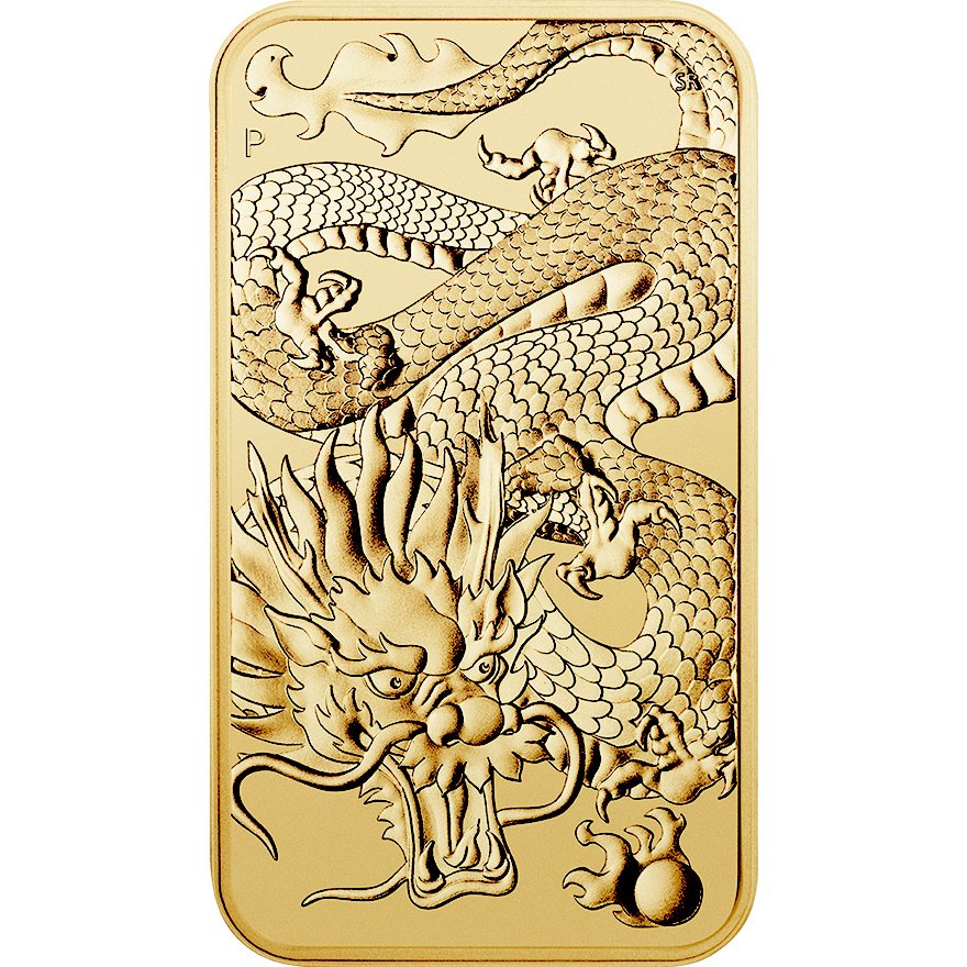 View 1: Gold Dragon Rectangle 1 oz - 2022