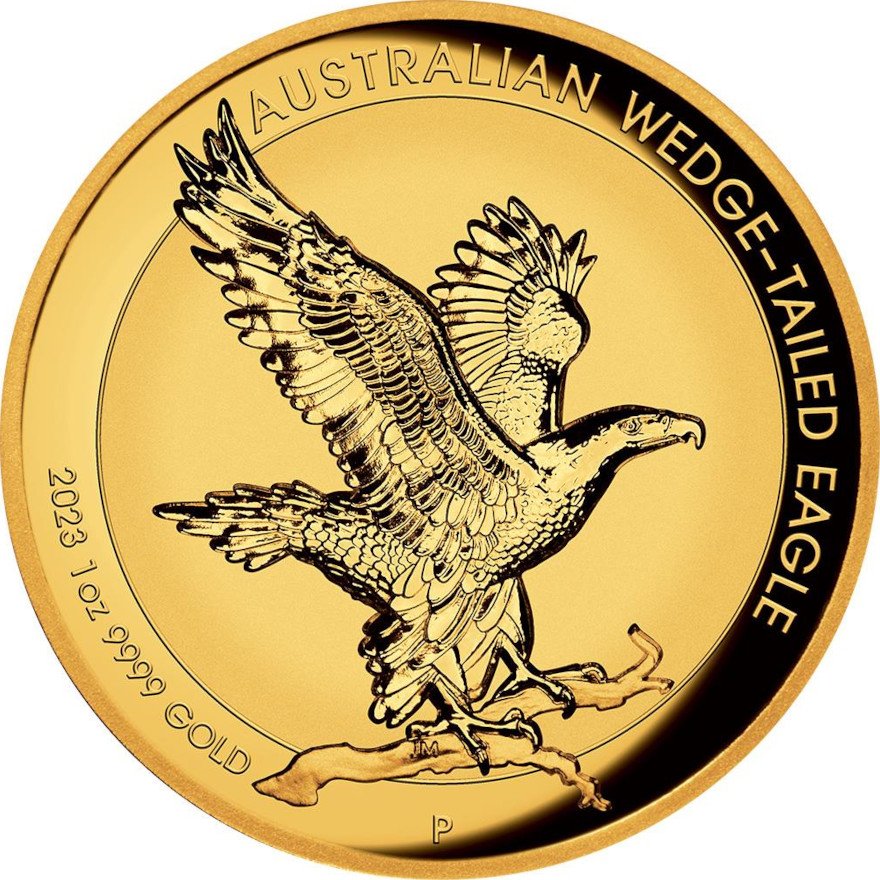 View 1: Gold Wedge Tailed Eagle 1 oz PP - Incused Relief 2023