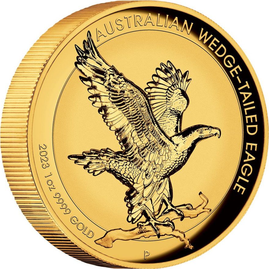 View 2: Gold Wedge Tailed Eagle 1 oz PP - Incused Relief 2023