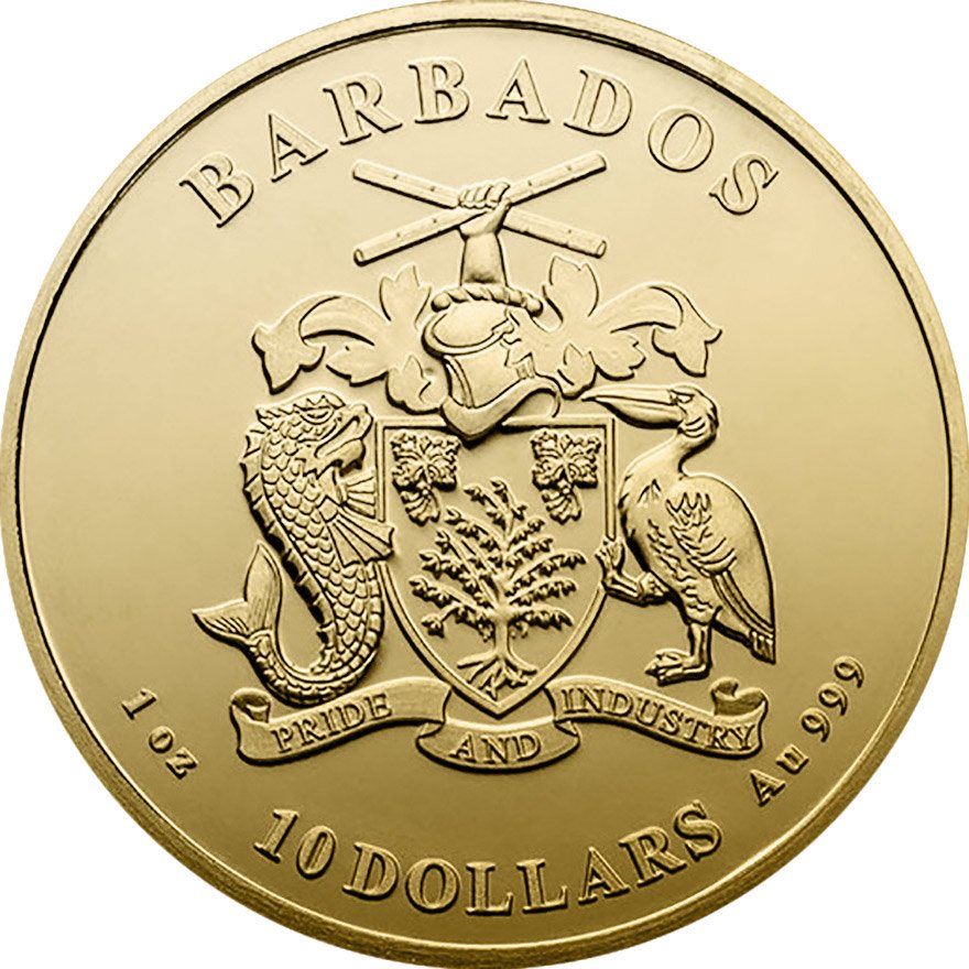 View 2: Gold Barbados Seahorse 1 oz - 2020