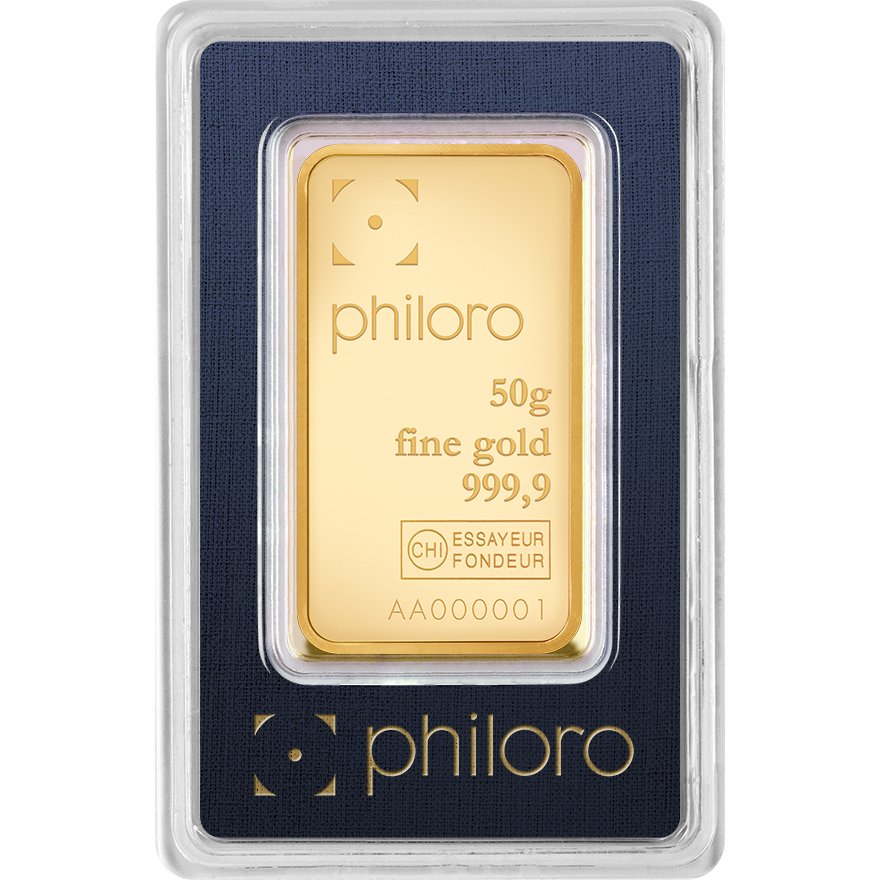 View 2: Goldbarren 50 g philoro - LBMA zertifiziert