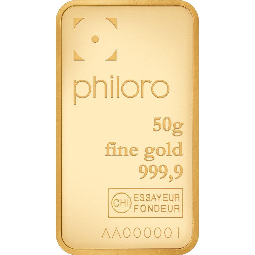 View 3: Goldbarren 50 g philoro - LBMA zertifiziert