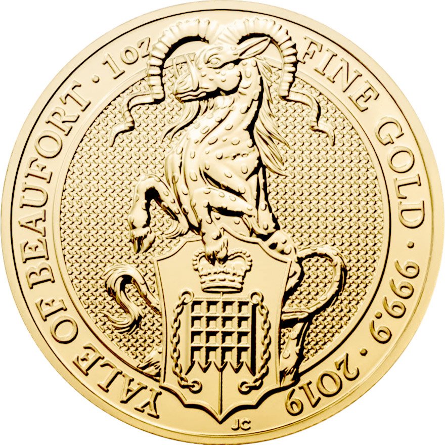 View 1: Gold The Queen's Beasts 1 oz - Yale of Beaufort 2019