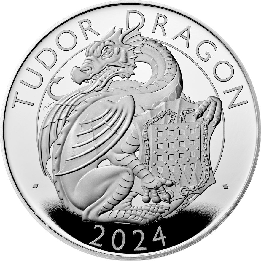 View 1: Silber Tudor Dragon 1 oz PP - Royal Tudor Beasts 2024