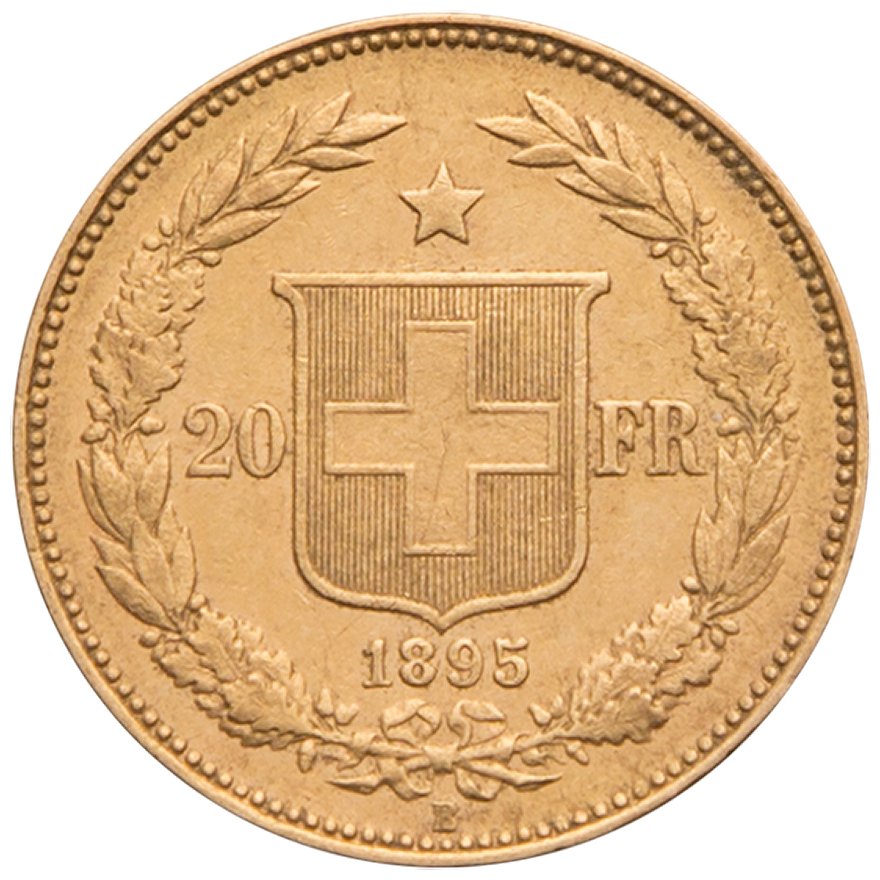 View 1: Gold Helvetia 20 Franken