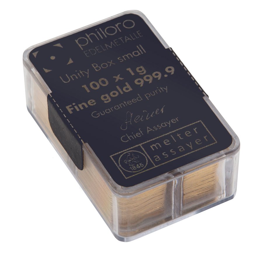 View 3: Goldbarren UnityBox 100 x 1 g philoro - LBMA zertifiziert