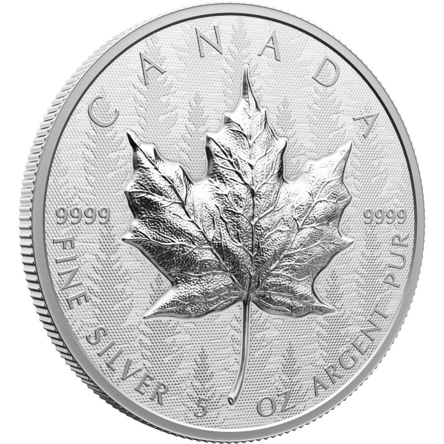 View 2: Silber Maple Leaf 5 oz RP - Ultra High Relief 2024