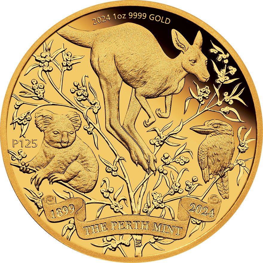 View 1: Gold The Perth Mint's 125th Anniversary 1 oz PP - 2024