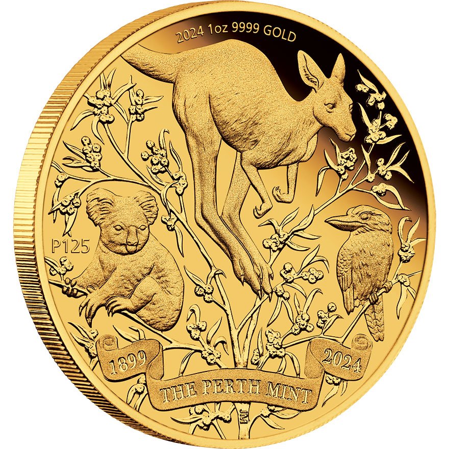 View 2: Gold The Perth Mint's 125th Anniversary 1 oz PP - 2024