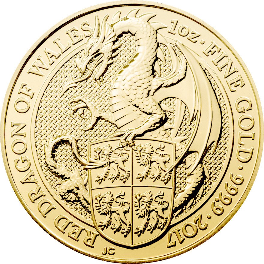 View 1: Gold The Queen´s Beasts 1 oz - Red Dragon of Wales 2017