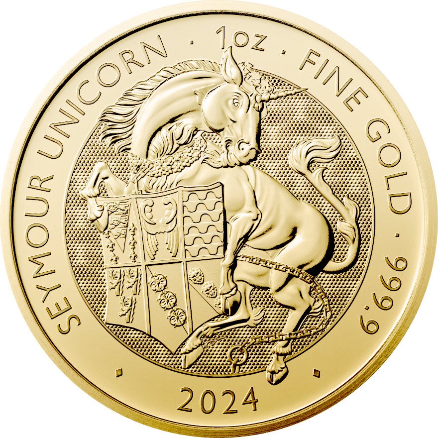 View 1: Gold Seymour Unicorn 1 oz - Royal Tudor Beasts 2024