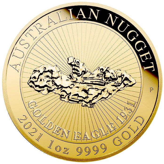 View 1: Gold Australian Nugget 1 oz - Golden Eagle 2021