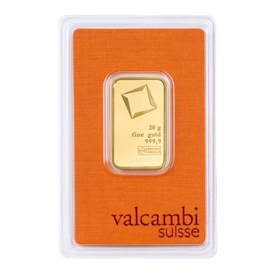 View 1: Goldbarren 20 g - Valcambi