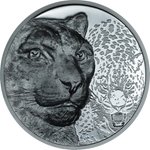 Silber Snow Leopard 2 oz Black Proof - High Relief 2024