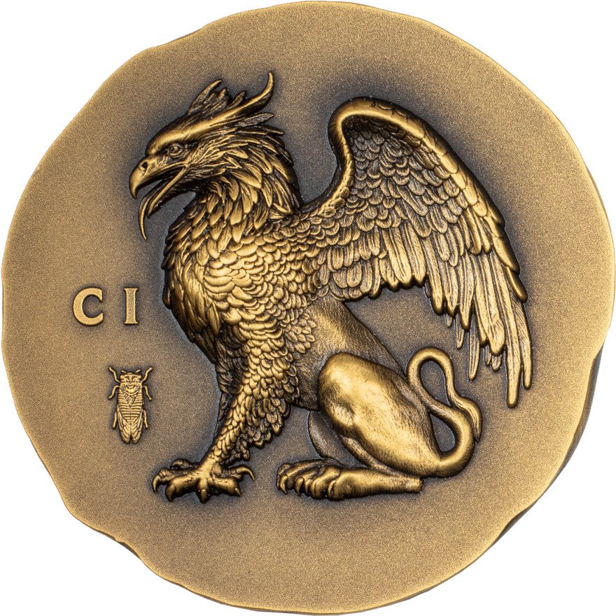 View 1: Gold Gryphon 1 oz Antik Finish - High Relief 2024