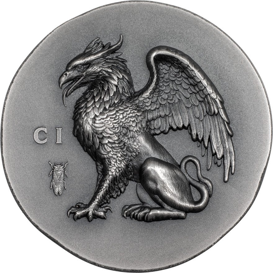 View 1: Silber Gryphon 1 oz Antik Finish - High Relief 2024