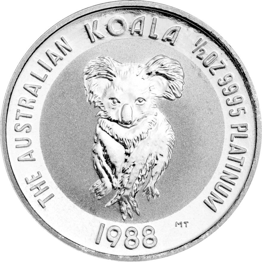 Front of the Platinum Koala 1/2 oz