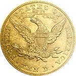 Front of the Liberty Head 10 Dollars - various years