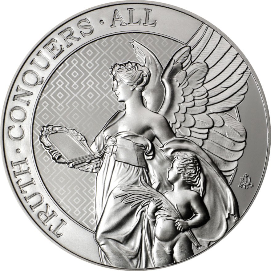 Front of Silver St. Helena - The Queen's Virtues 5 oz