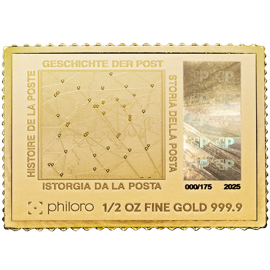 Back of the GOLDENE BRIEFMARKE - Geschichte der Schweizerischen Post