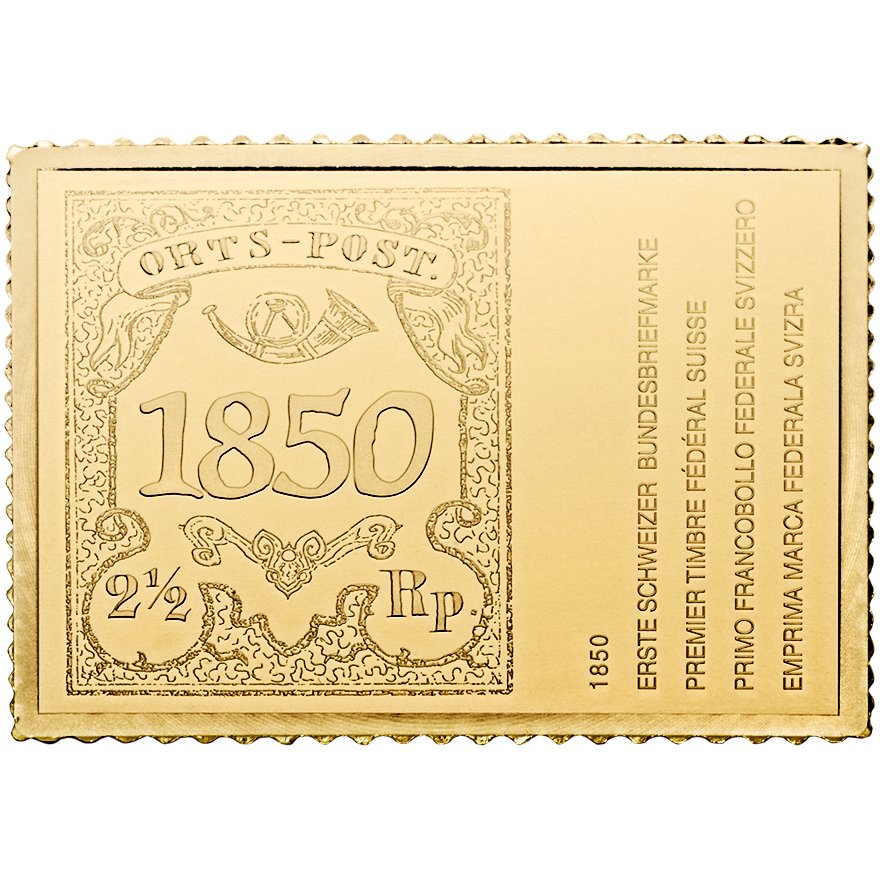 Front of the GOLDENE BRIEFMARKE - Geschichte der Schweizerischen Post