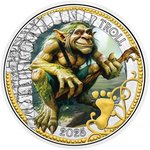 CuNi Fantastische Fabelwesen "Der Troll" 3 EUR UN – 2025 Front of the Fantastic Creatures “The Troll” 3 EUR UNC – 2025