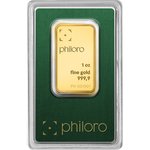 Goldbarren 1 oz - philoro ORIGIN Front of