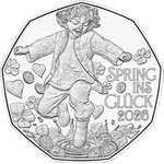 Front of the Silver New Year coin "Jump into happiness" 5 EUR SU AUT - 2026