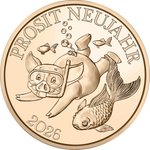 Front of the Bronze lucky chip “Fish” 2026