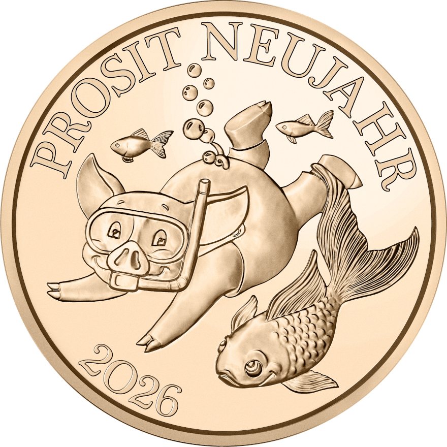 Front of the Bronze lucky chip “Fish” 2026