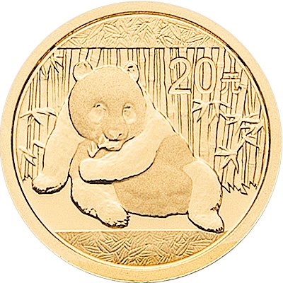 Front of the Gold China Panda 1/20