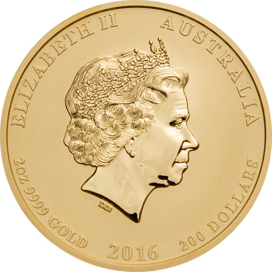 Back of the Gold Lunar 2 oz - Monkey