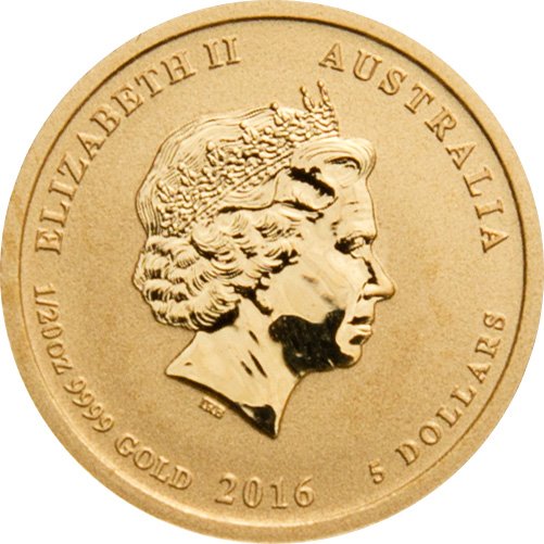 Back of the Gold Lunar 1/20 - Monkey