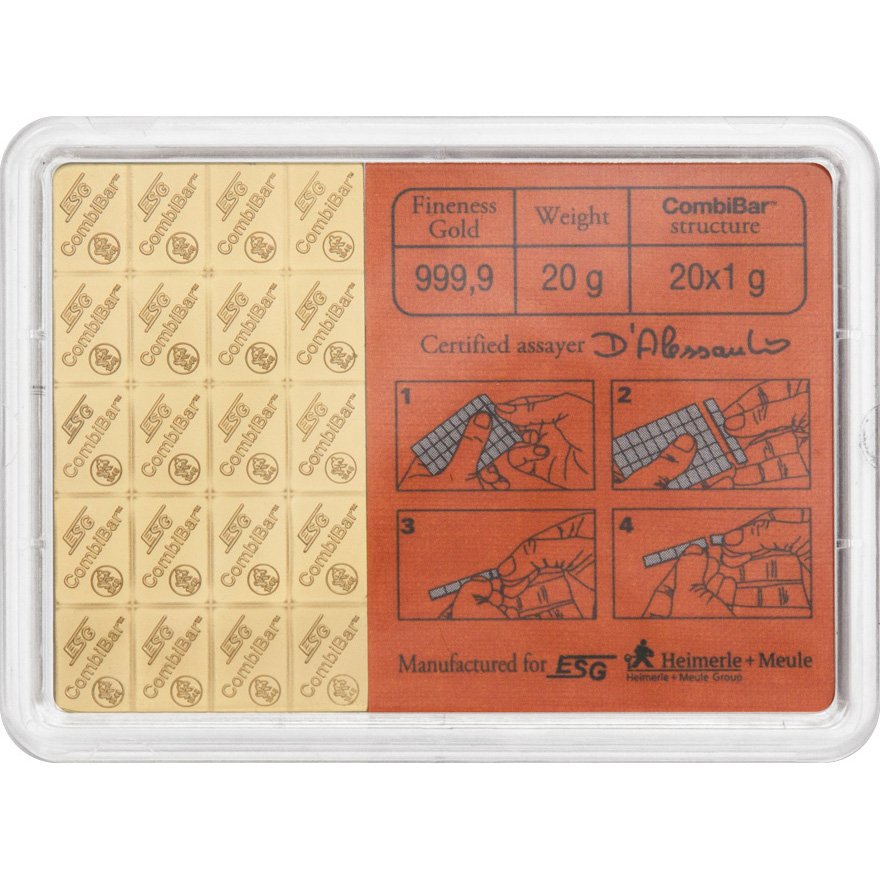 Front of the Gold CombiBar 20g 