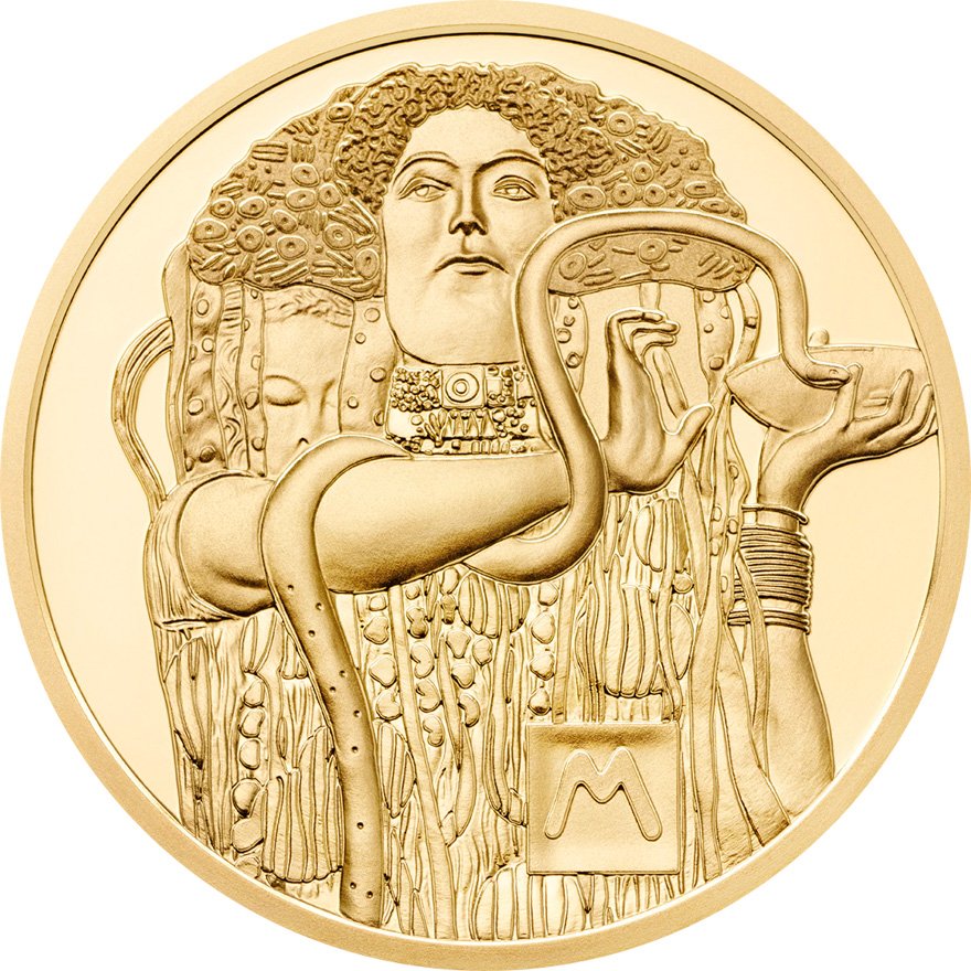 Front of the 50 Euro Gold Coin Medicine - Klimt PF