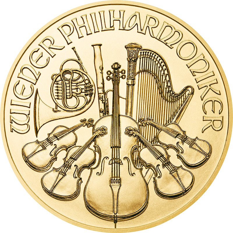 Front of the Gold Philharmonic 1 oz - 2020